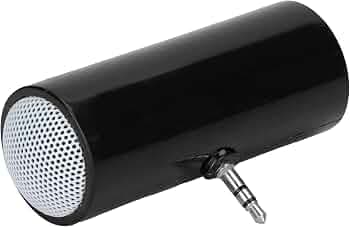 Dpofirs Mini Portable Speakers, Microphone Speaker with 3.5mm Aux Audio Jack, Clear Stereo Mini Speaker for Smartphone,Tablet, Laptop, Computer (Black...