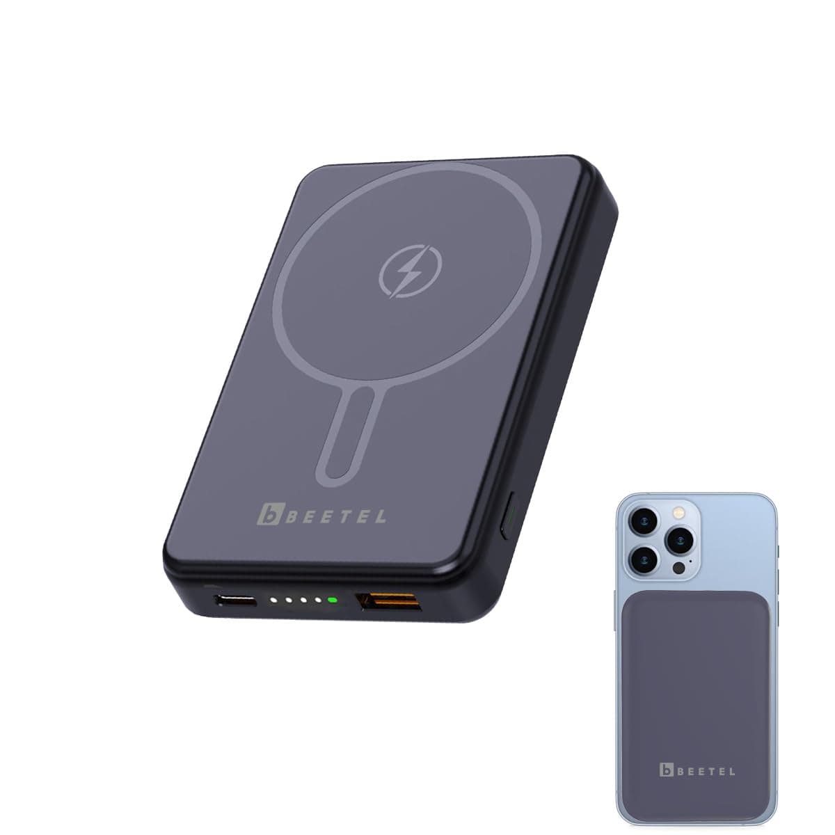 Beetel MagVibe Series WB10 Magsafe 10000mAh Magnetic 15W Wireless Power Bank for Apple iPhone, Samsung, OnePlus, All Smartphones | Qi Enabled Devices ...