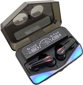 CreaTeck M28 Wireless Earbuds TWS Bluetooth 5.1 Earphones Touch Control Headphones Microphone Mirror Screen LED Display HD Sound & Stable Connection