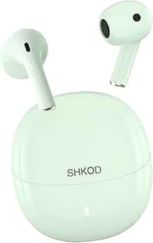 SHKOD AirLits 7 True Wireless in Ear Earbuds with 25H Playtime, ENC Noise Cancellation,Type-C Flash Charging, Bluetooth 5.3 Wireless Earbuds (Light Gr...