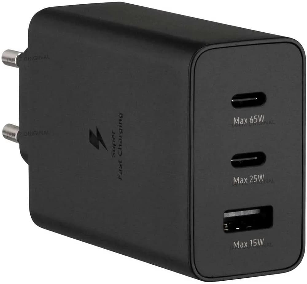 Original 65W 3-Port Super Fast Charging Wall Charger for Samsung Galaxy, Android Mobiles