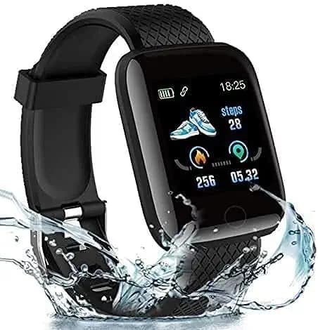 Original Series 7 ID-116 Plus Water Proof Touchscreen Smart Watch Bluetooth 1.44 HD Screen Smart Watch with Daily Activity Tracker, Heart Rate Sensor, Sleep Monitor for All Boys & Girls (116 PLUS BLACK)