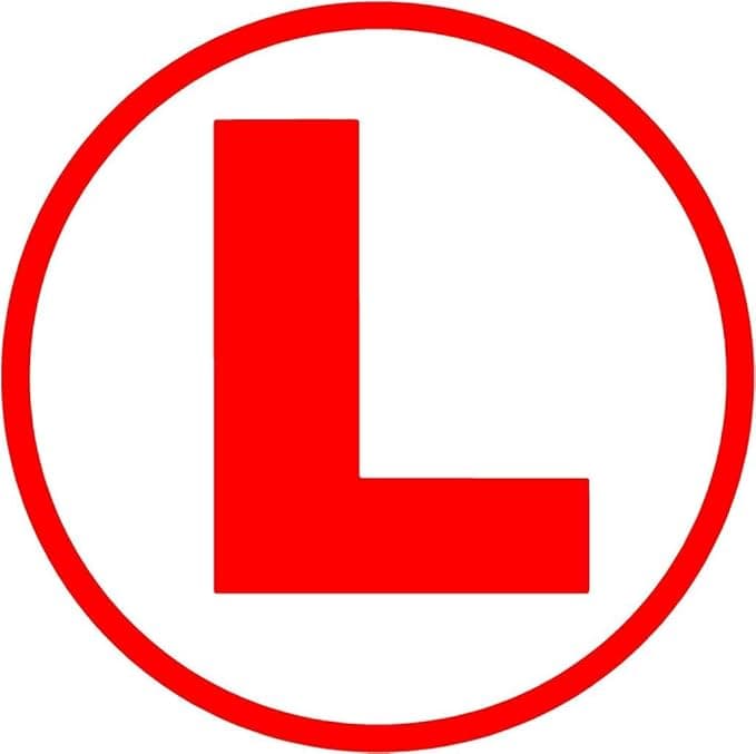 Cvanu (Pack Of 2) Red L Board Learning Driver Car Decal Sticker(19.5Cm X 19.5 Cm) Wraps, Decals & Stickers