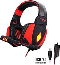 Kotion Each G4000 USB Gaming Headset with Mic and LED (Red)
