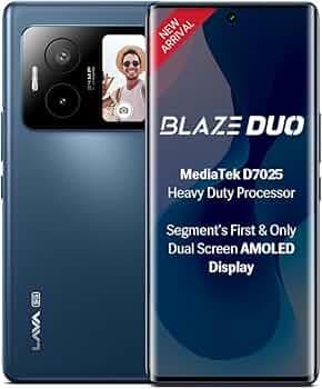 Lava Blaze Duo 5G (Celestial Blue, 6GB RAM, 128GB Storage) |Segment's First Secondary Screen|120 Hz Curved Amoled Display | 64 MP Camera (Sony Sensor)...