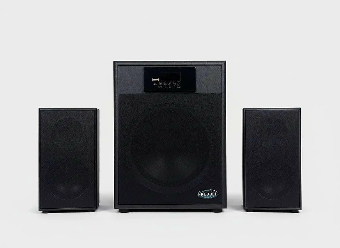 Thunder Storm 120 2.1 Home Theater Home Speaker System, Black, Surround Sound with 8 inch Subwoofer, Digital Control Panel Bass Treble | Optical, Blue...