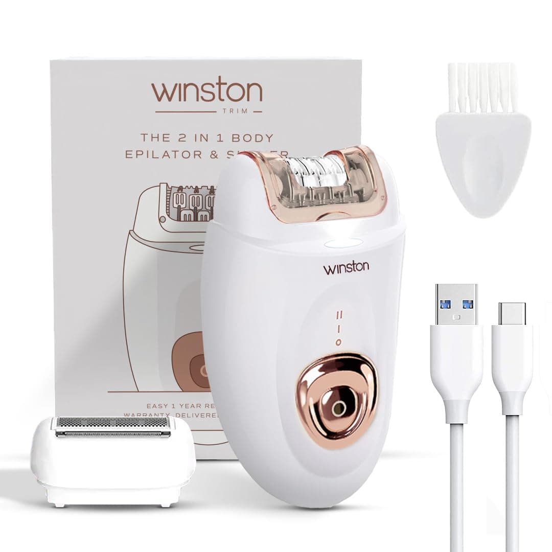 Winston Rechargeable Body Epilator and Shaver for Women Facial Hair Remover Machine | Mini Portable Electric Body Shaver | Bikini Trimmer - 60 min Run...