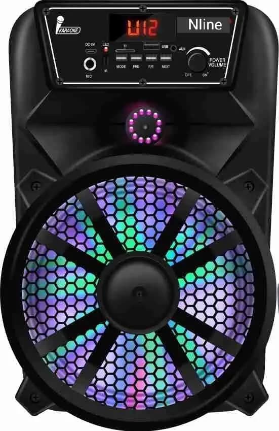 N Line GT-104 Bluetooth Speaker Rechargeable Party Speaker with Mic 8in.Indoor Outdoor Speaker