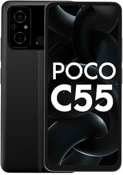 POCO C55 (Power Black, 4GB RAM, 64GB Storage) Without Offer