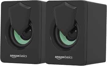 (Refurbished) amazon basics Stereo 2.0 USB Powered Gaming Speaker | 3.5 mm Aux-in | Volume Control | RGB LED Lights | 2X3W | for PC, Laptop, Tablet