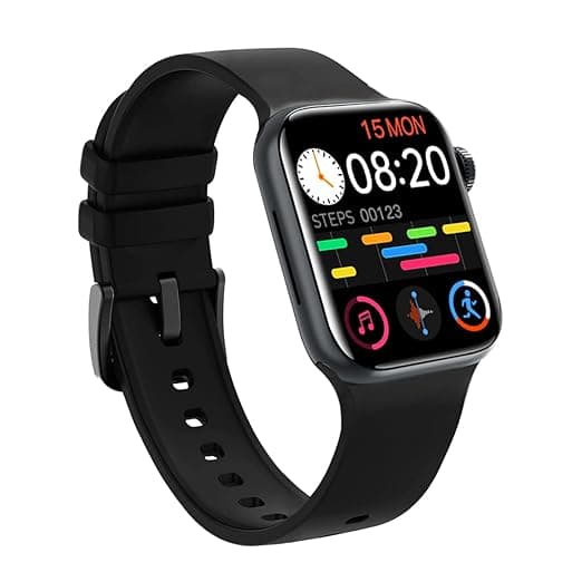 I KALL W3 Smart Watch 1.72 Inch HD Display, BT Calling, SPO2 (Blood Oxygen Monitoring), Heart Rate Monitor, IP67 Waterproof and Multi Sports Modes (Bl