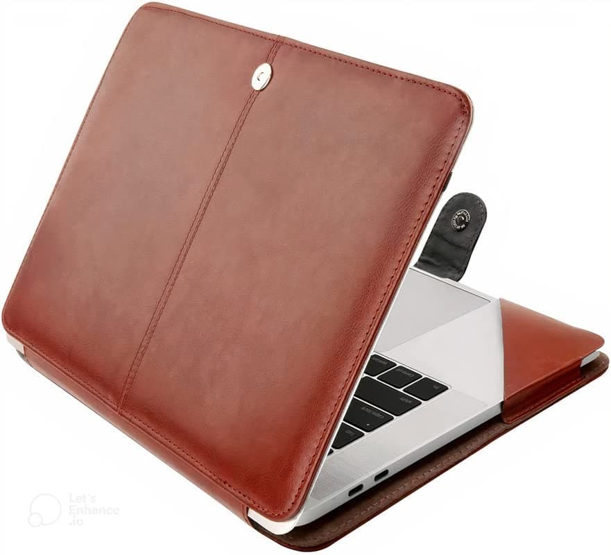 Flausen Original PU Leather Laptop Cover for HP Pavilion 14,11th Gen Intel Core i5 14 inch (Brown Shine-VF664)