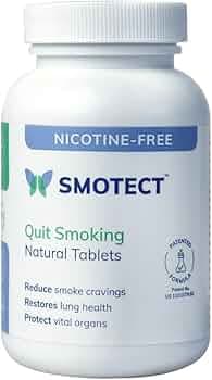 SMOTECT Quit Smoking Natural Tablets | FDA Approved | Nicotine Free| Clinically Proven | Light Smokers - Upto 4 Cigarettes/Day | 112 Tablets for 4 wee...