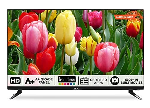 AKAI 80 cm (32 Inches) HD Ready Smart LED TV AKLT32S-FL1Y9M (Black) (2021 Model) | with Frameless Design