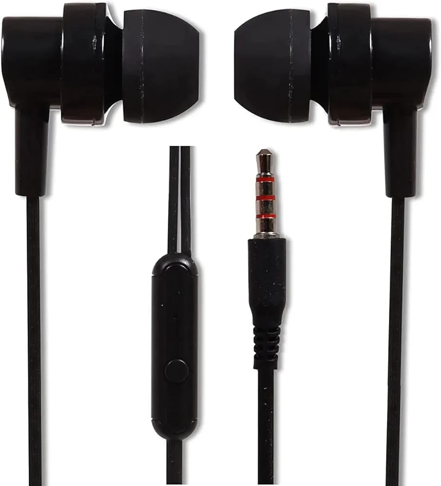 RIVANO RN HF-05 Series Non-breakable Wired Earphone with HD Sound & Powerful Bass Mic | Earphone for Mobile (Black)