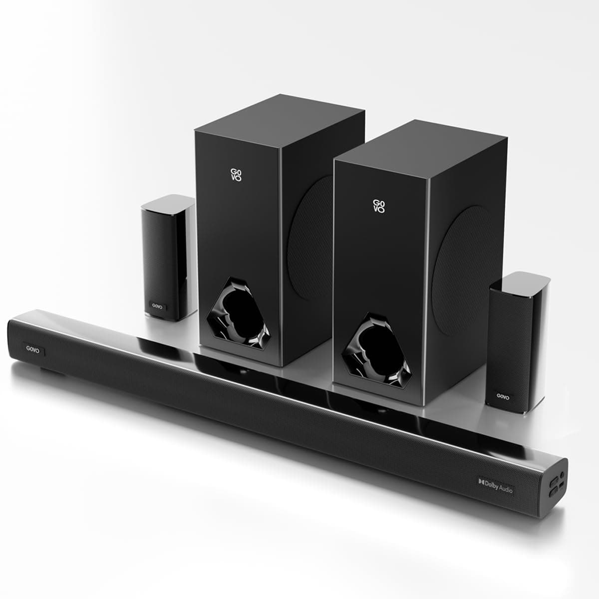 GOVO GoSurround 888 | 625W,True Dolby Audio, Dual 6.5" Subwoofers with Dual Satellites,5.2 Surround Soundbar, HDMI ARC, Opt,AUX,USB, Bluetooth,3 Equal...