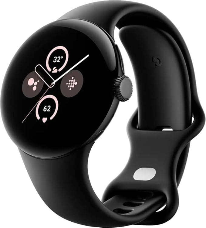 Google Pixel Watch 2 with Heart Rate Tracking, Stress Management, Safety Features – Matte Black Aluminium Case – Obsidian Active Band – LTE
