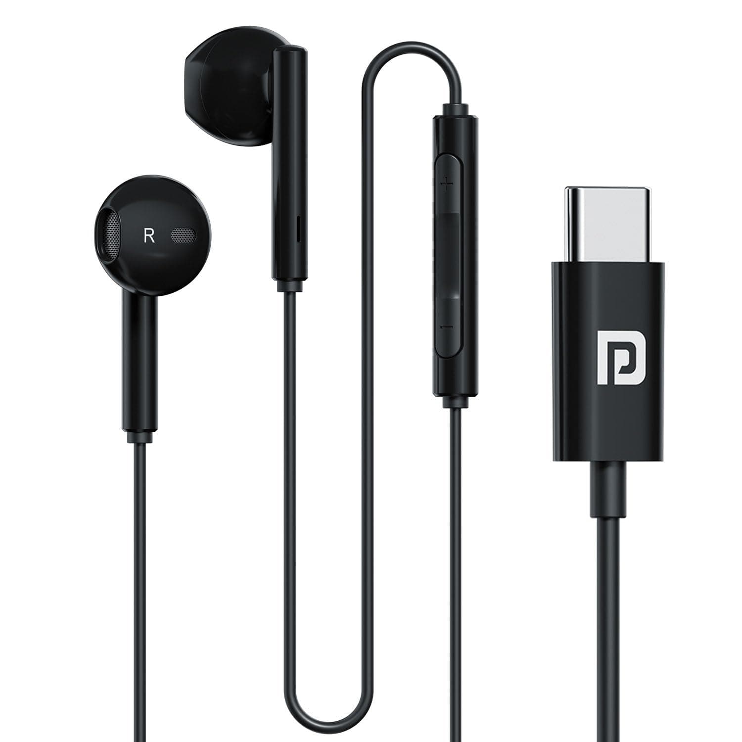 Portronics Conch Theta C in Ear Type C Wired Earphones with in Line HD Mic, Powerful Audio, 14.2mm Driver, Unique Earbuds Design, TPE Anti Tangle Wire...