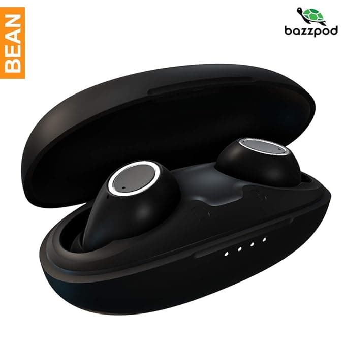 (Renewed) Bazzpod Bean True Wireless Earbuds with Bluetooth v5.0, IPX4 Water Resistance, Upto 30H Total Playback, Deep & Rich Sound, Fast Charging wit