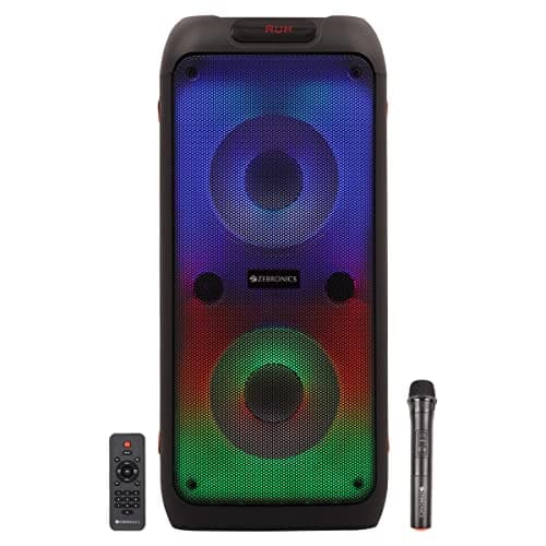 ZEBRONICS Zeb-Vibe Portable Speaker Comes with Full-Range 20.32cm Dual Drivers Along with a 2.54cm Tweeter That Delivers Powerful Sound Experience in a Portable Design.