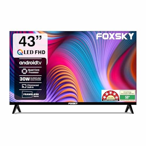 Foxsky 108 cm (43 inches) Full HD Smart LED TV 43FS-VS (Black) (2021 Model) | With Voice Assistant Smart Televisions