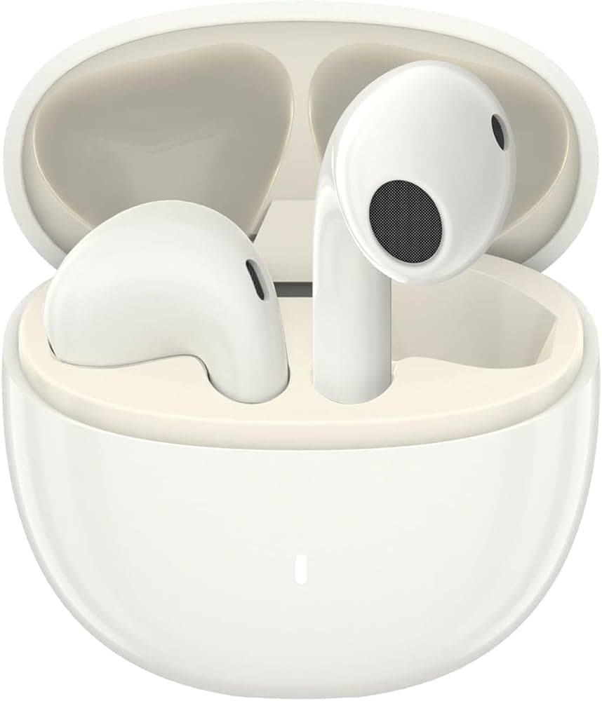 SHKOD AirLits 7 True Wireless in Ear Earbuds with 25H Playtime, ENC Noise Cancellation,Type-C Flash Charging, Bluetooth 5.3 Wireless Earbuds (Moonligh...