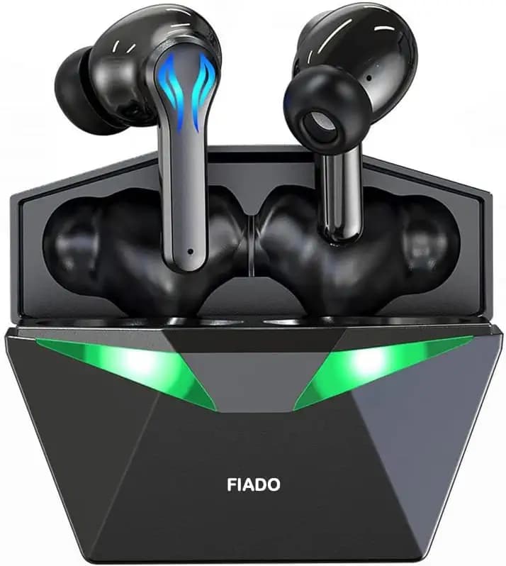 fiado TWS PRO-8S high bass Low Latency Bluetooth 5.2 Earphones Wireless Earbuds Stereo Sports Waterproof Headset with Microphone (Black, True Wireless)