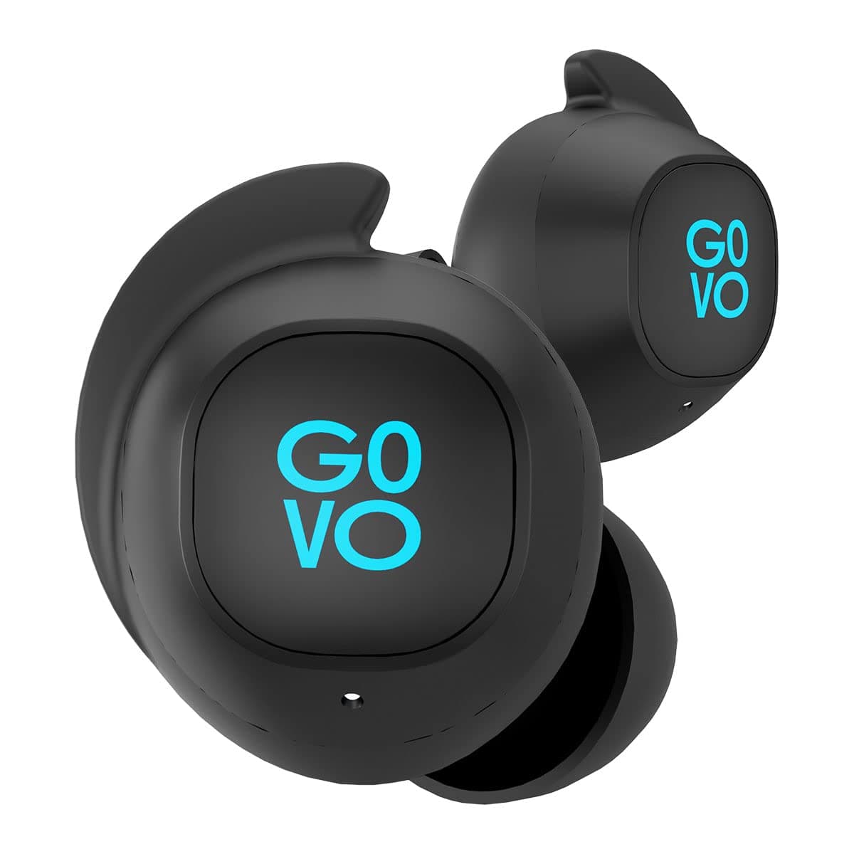 GOVO GOBUDS 920 Earbuds - Truly Wireless Earbuds with Mic, Noise Cancellation, Battery 30H, Bluetooth v5.0, IPX5, Type C Charger (Premium Black)