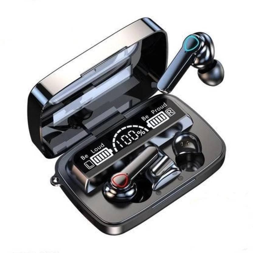 Havok M19 TWS Bluetooth V5.1 Wireless Earbuds Touch Waterproof LED Digital Display Bluetooth Headset (Black, True Wireless) (M10)