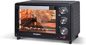 Crompton Tandoori Magic 25 Ltr Oven Toaster Grill (OTG) with Motorissed Rotisserie & Convection, with Even Heat Distribution | Free Mitten