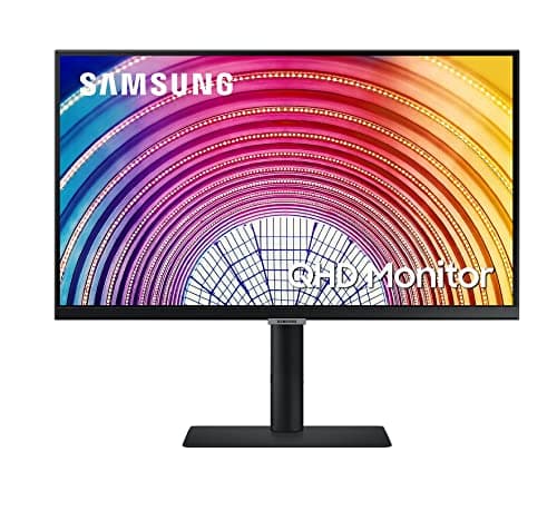 (Renewed) Samsung 60 Series 60.4 cm (24 inch), 2k WQHD Flat Computer Monitor (2,560 x 1,440) IPS, HDR10 (1 Billion Colors), Height Adjustable Stand, Eye Care, 75Hz LS24A600NWWXXL (Black)
