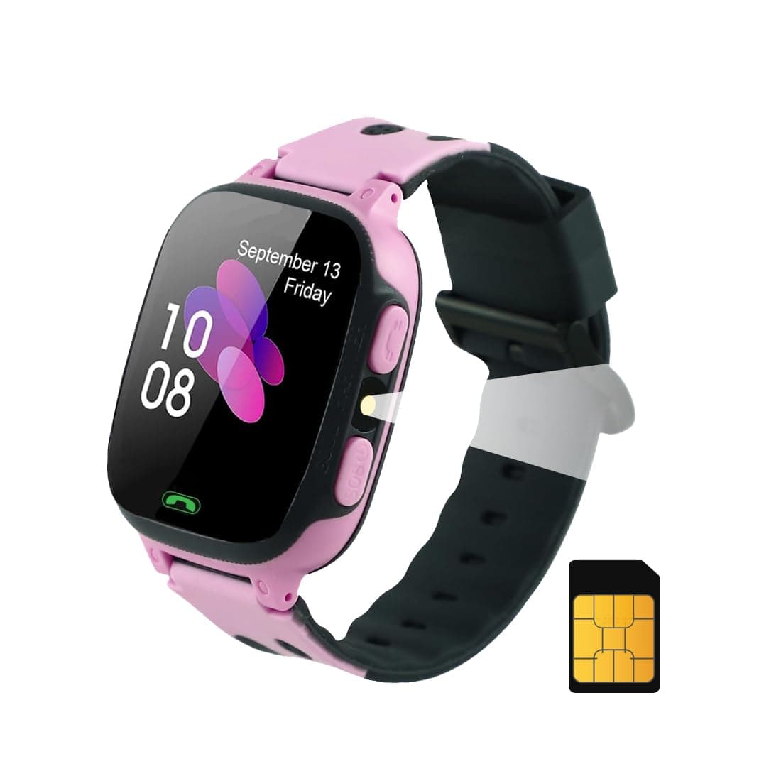 Sekyo S2 Smart Kids LBS Location Tracking Watch with Voice Calling, SOS, Remote Monitoring, Camera, Geo-Fencing (Pink)