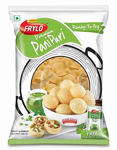 Frylo Ready to Fry Multigrain Poochkas/Golgappa | Panipuri Packet | FREE Street Masti Pani Puri Paste (Pack of 1)