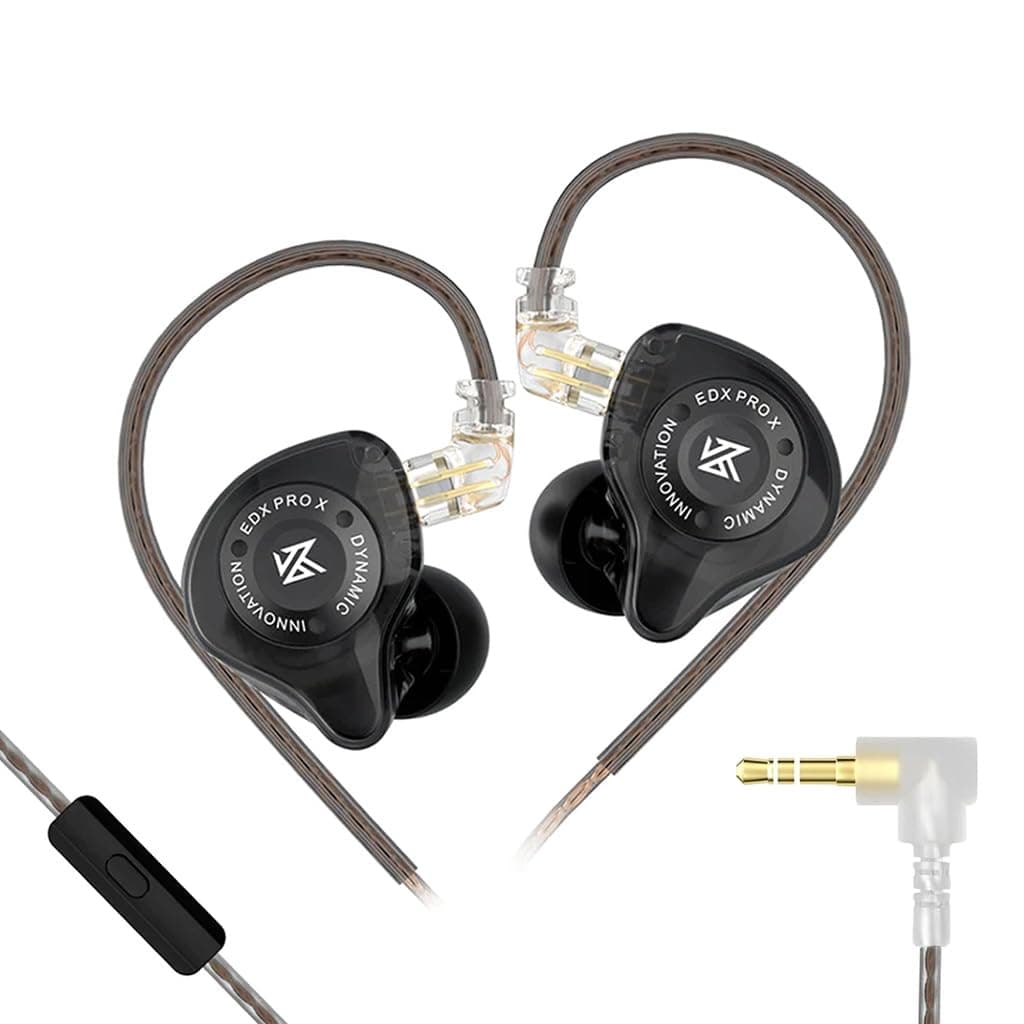 KZ EDX PRO X Wired IEM with Mic, 10mm Super-Linear Dynamic Driver in-Ear Monitor, Detachable Cable Design Earphone, Professional-Grade Oxygen-Free Cop...