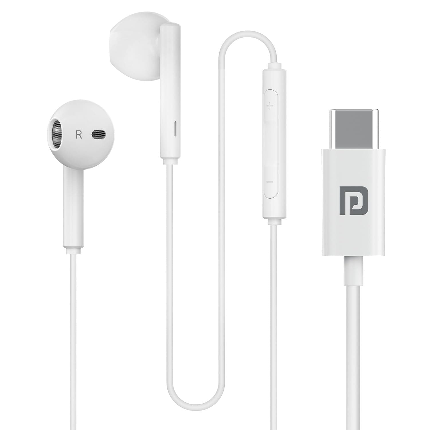 Portronics Conch Theta C in Ear Type C Wired Earphones with in Line HD Mic, Powerful Audio, 14.2mm Driver, Unique Earbuds Design, TPE Anti Tangle Wire...