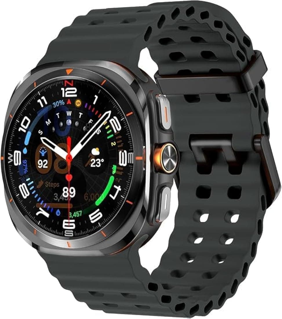 Meyaar Compatible with Samsung Galaxy Watch 7 Ultra 47mm Band, Soft Sport Silicone Breathable Strap Watch Bands Men Women for Samsung Galaxy Watch Ult...