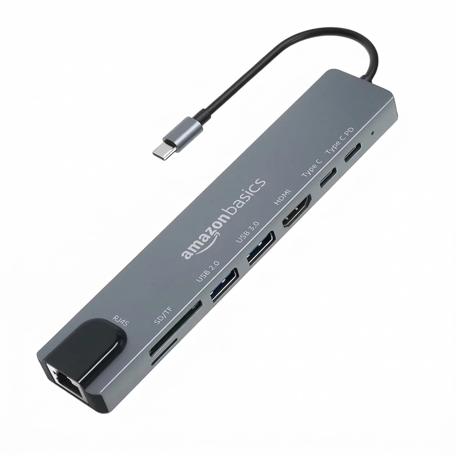 Amazon Basics USB hub 3.0 for Type-c Port,8 in 1 Adapter for pc Accessories with USB-C 4K HDMI SD/TF Ethernet Adaptor HUB for Tablet PC Phone,Compatib...
