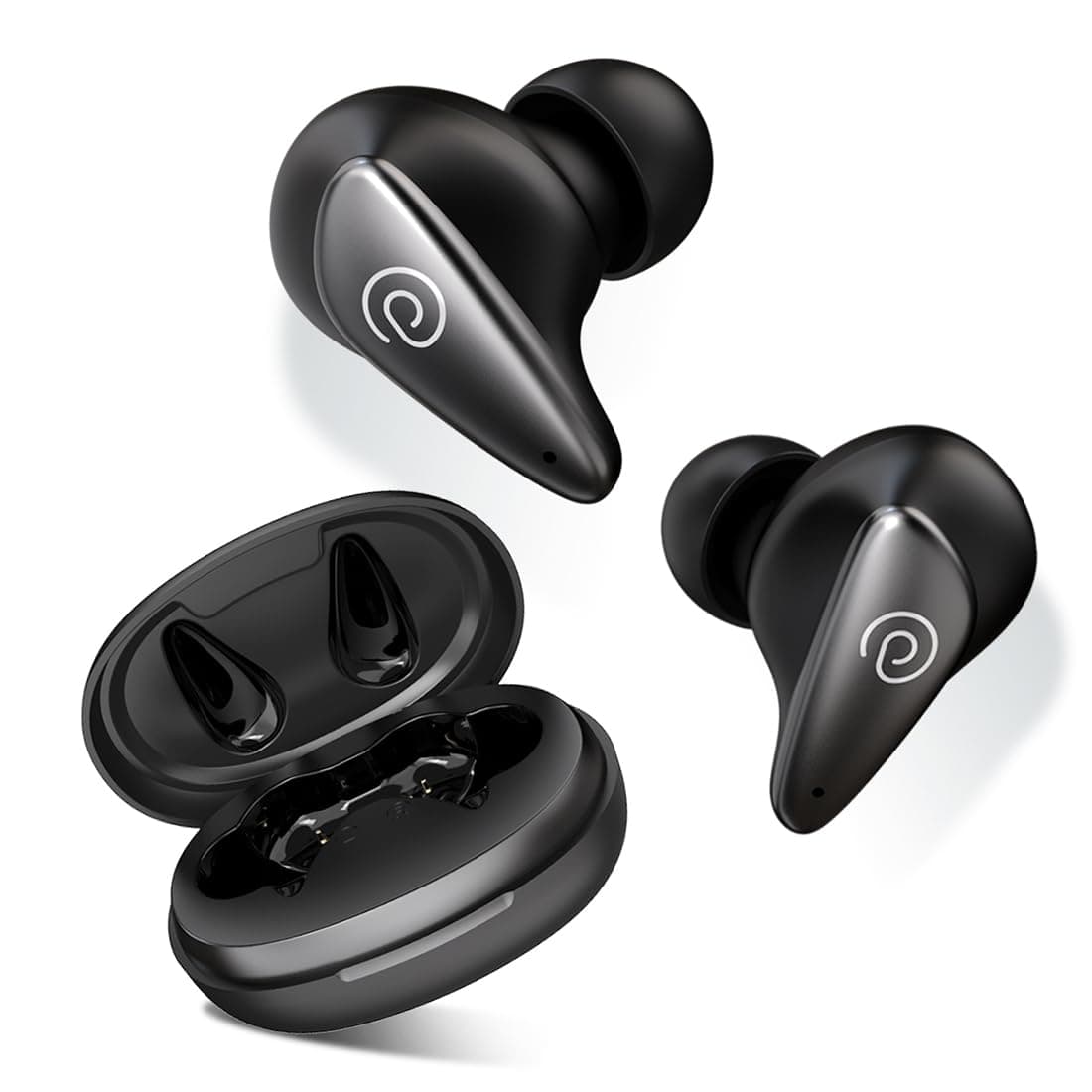 PTron Bassbuds Wave with TruTalk AI-ENC Calls, Movie/Music Modes, Deep Bass, BT5.3 Wireless Headphones, 40Hrs Combined Playtime, in-Ear TWS Earbuds, Touch Control & Typ-C Fast Charging & IPX4 (Black)