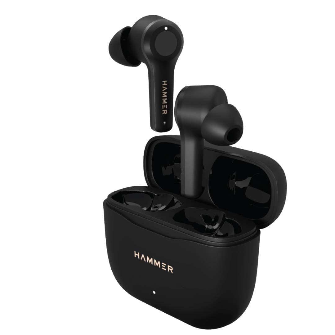 Hammer Solo PRO True Wireless Earbuds Best for Calling Upto 15 Hours Playback time with Charging Case Bluetooth V5.0 in-Ear Earphones, Dual Mic (Each 