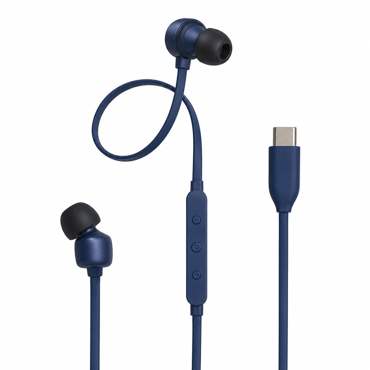 Original Type C Earphones for JBL Tune 310 C Powerful Bass Wired Earbuds HD Audio Clear Calling Microphone Compatible with All Type C Device (Blue)