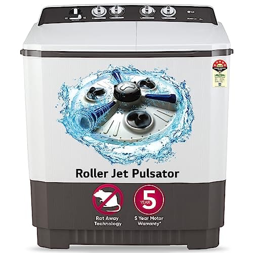 LG 10 kg 5 Star Semi-Automatic Top Load Washing Machine (P1040RGAZ, Dark Gray, Roller Jet Pulsator)