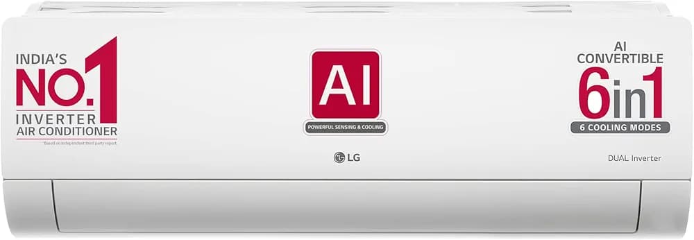 LG 1 Ton 5 Star AI DUAL Inverter Split AC (Copper, Super Convertible 6-in-1 Cooling, HD Filter with Anti-virus Protection, 2023 Model, RS-Q14YNZE, white)