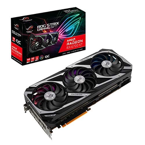 ASUS ROG Strix AMD Radeon RX 6700 XT OC Edition Gaming Graphics Card AMD RDNA 2, PCIe 4.0, 12GB GDDR6, HDMI 2.1, DisplayPort 1.4a, Axial-tech Fan Desi
