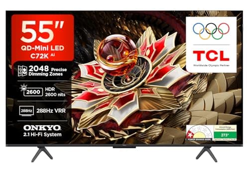 TCL 139 cm (55 inches) 4K UHD Smart QD-Mini LED Google TV 55C72K