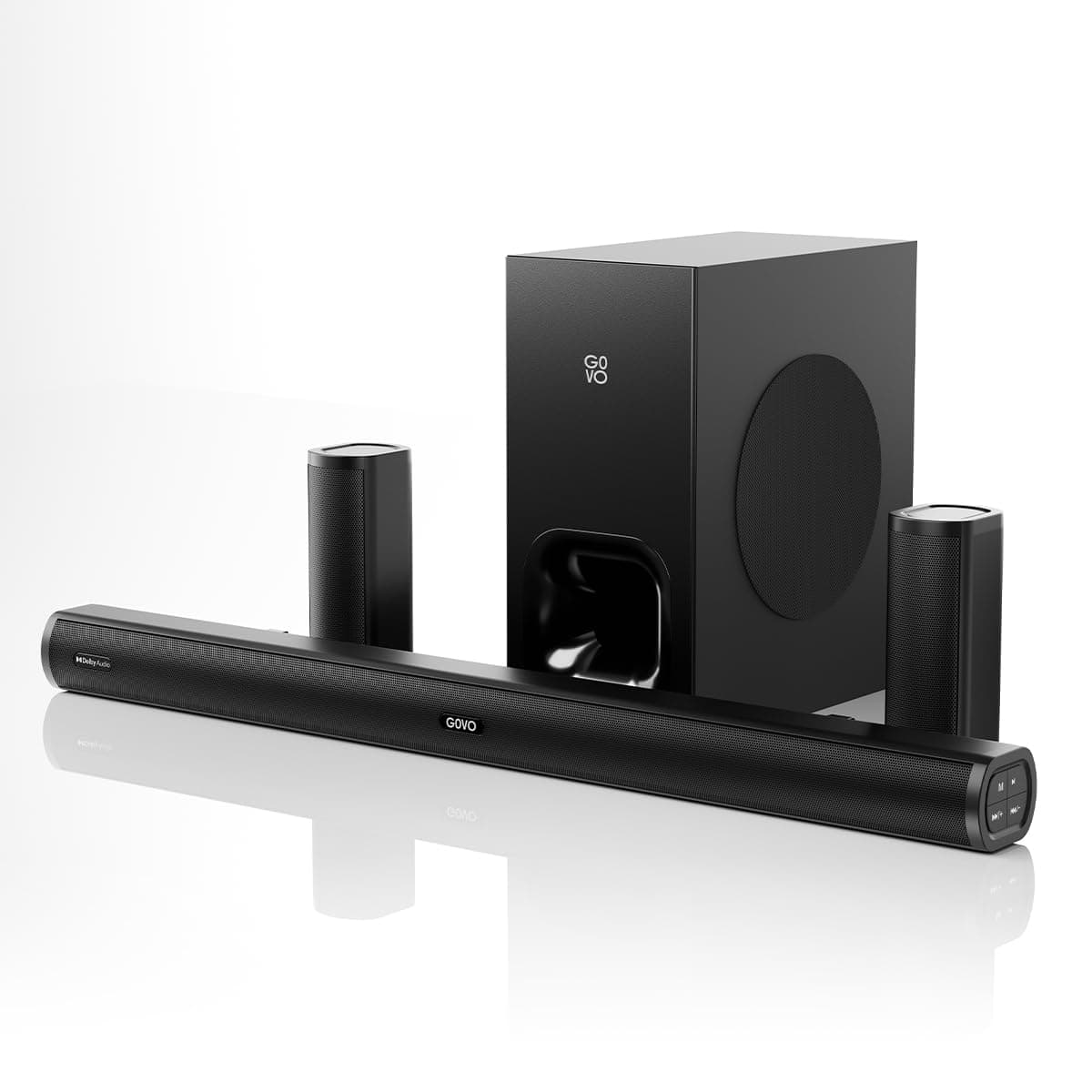 GOVO GoSurround 980 Dolby Digital | 525W Sound bar, 5.1 Channel Home Theatre, 6.5" Wired subwoofer, HDMI, OPT, AUX, USB & Bluetooth, 3 Equalizer Modes...