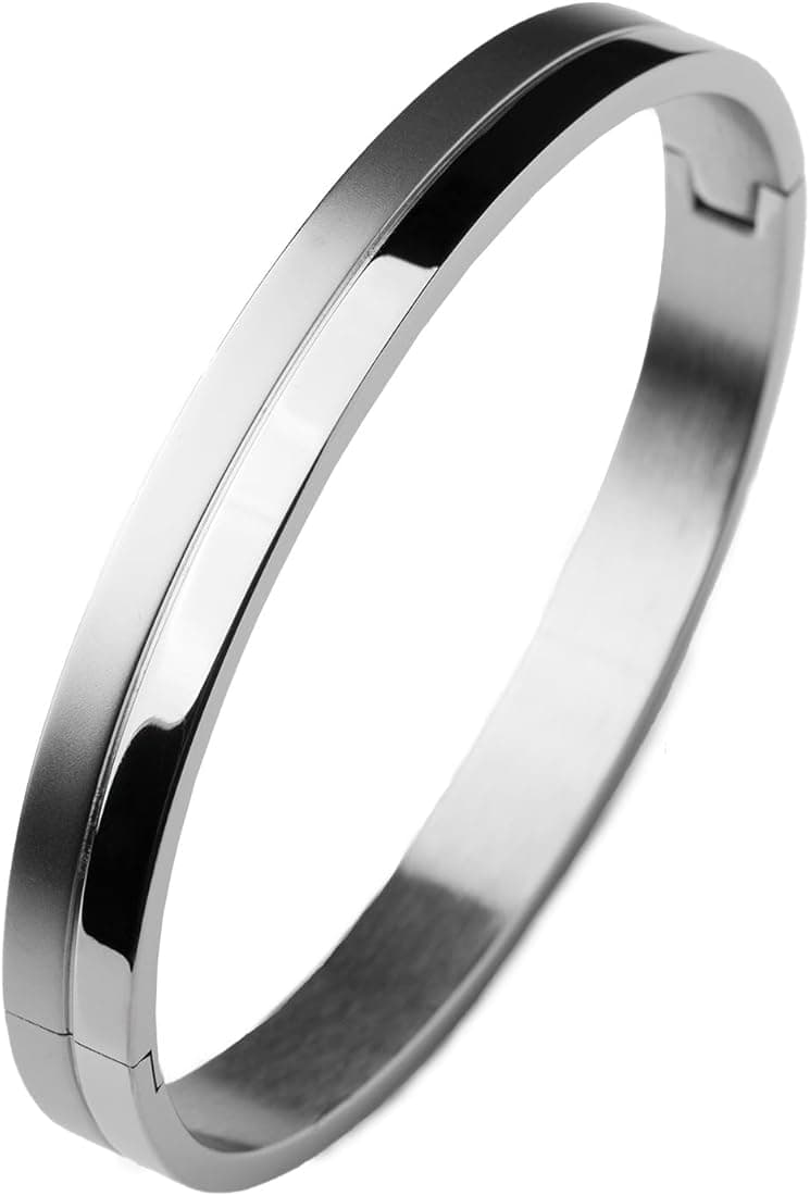 Mesmerize Stainless Steel Sirius Openable Oval Kada Bracelets | Bracelet for Men and Boys in Black, Gold, Silver Kada | Waterproof, Anti-tarnish, Rust...