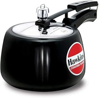 Hawkins Contura Non-Induction Base Hard-Anodized Aluminium Pressure Cooker, 3 Litres, Black