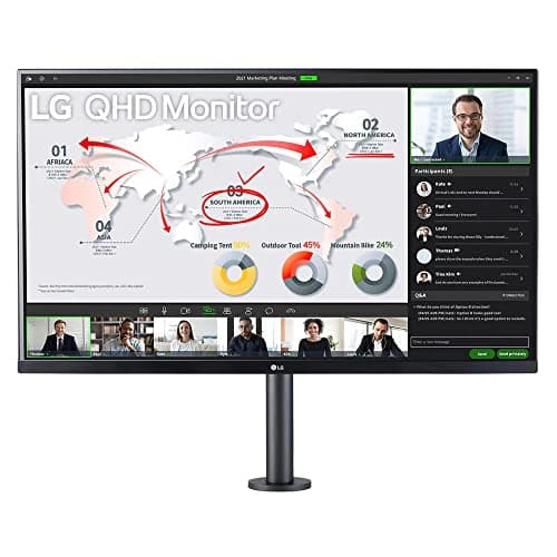 (Renewed) LG Ultrafine 32 (81.28cm) IPS QHD Monitor with Ergo Stand | HDR10 | USB Type-C |Color Calibrated | MAXXAUDIO® Speaker | Ergonomic Stand (32QP880N)