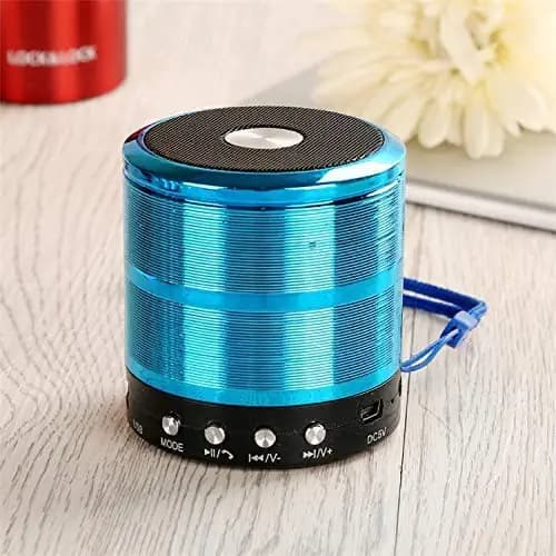 MS CHOUDHARY Music Loud Blast Mini Bluetooth Speaker with FM Radio Plug & Play USB Slot SD Slot & AUX inn EZ488 Blue