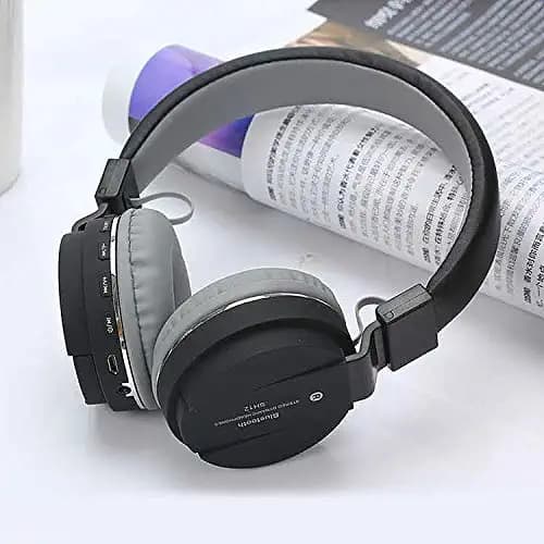 SH-12 Wireless Bluetooth Over The Ear Headphone with Mic (Black)